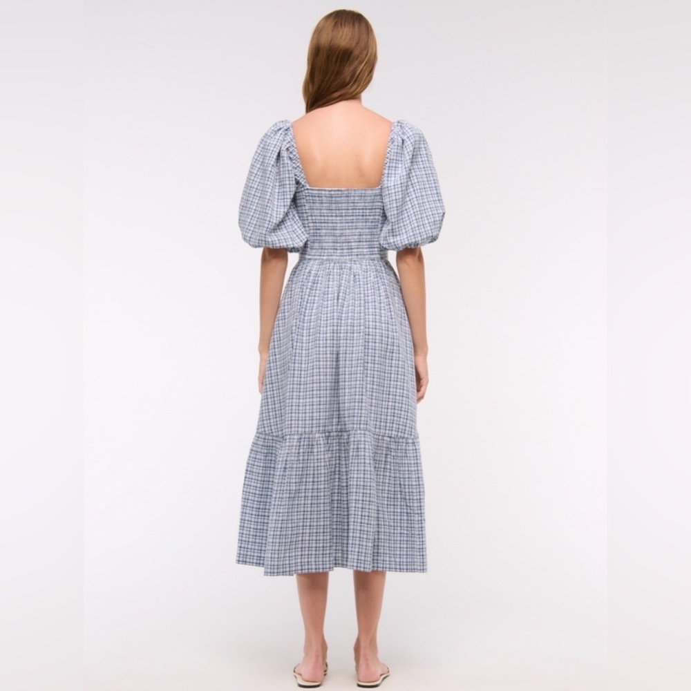 The A&F Emerson Linen-Blend Puff
Sleeve Midi Dress size med petite - Picture 6 of 8